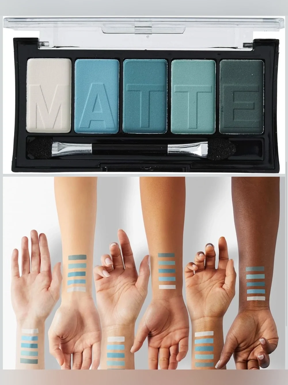 NWT L.A.Colors MATTE 5 Shade Eyeshadow Teal Argyle Pallet